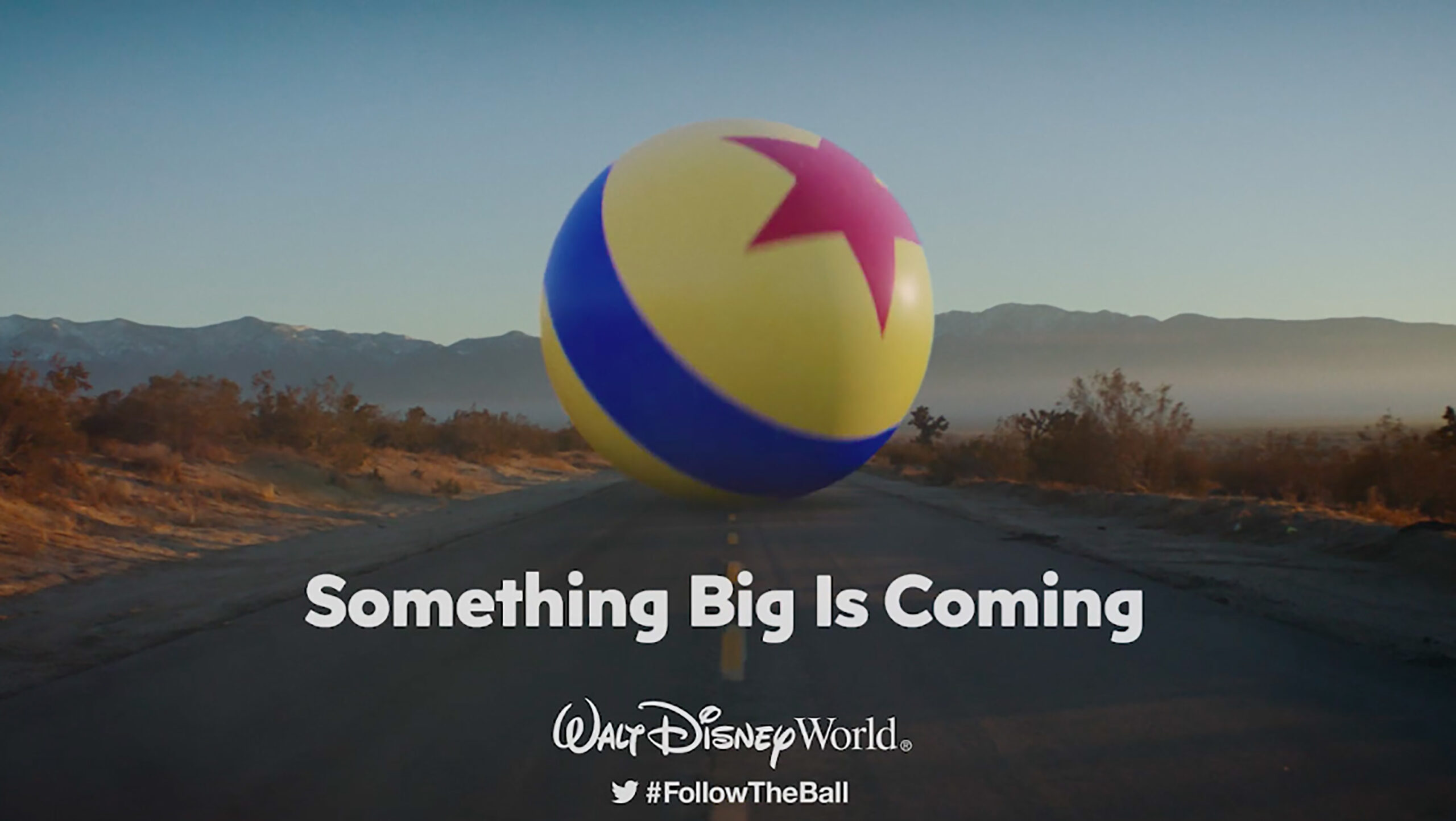 Example of Walt Disney World using the "Something Big is Coming" phrase to advertise a new adventure park.